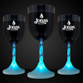 60 Day 8 Oz. Blue LED Imprintable Wine Glass w/ Spiral Stem